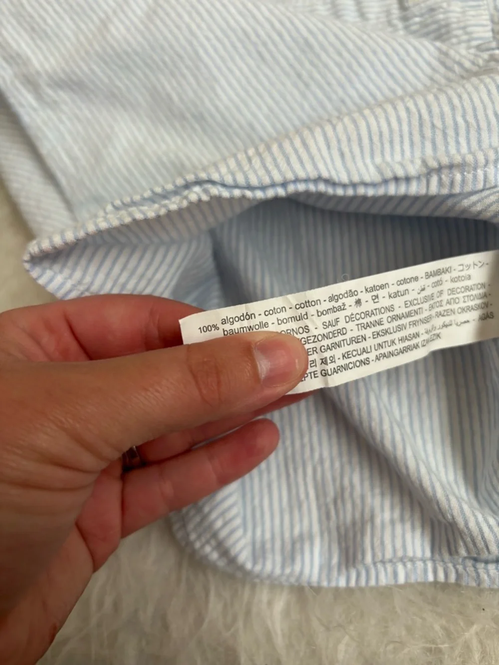 Zara Baby Minimalist Light Blue & White Striped Button Down Shirt & Shorts Set